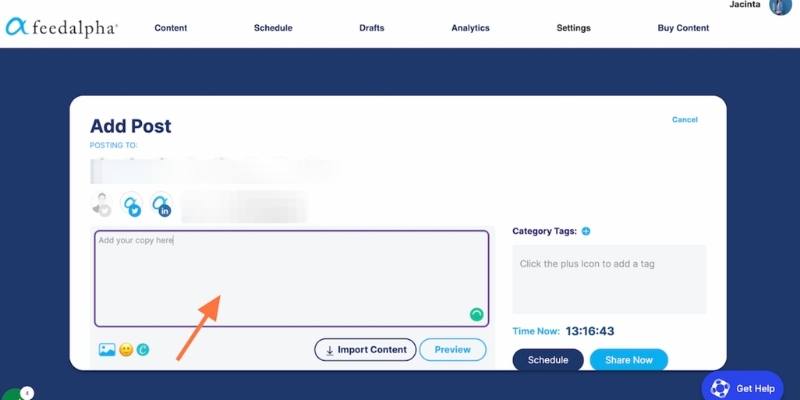 feedalpha create post